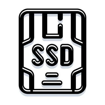 Ssd solid state drive hardware technology icon 库存插图