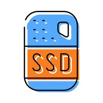 Ssd solid state drive storage hardware icon Stock Illustration