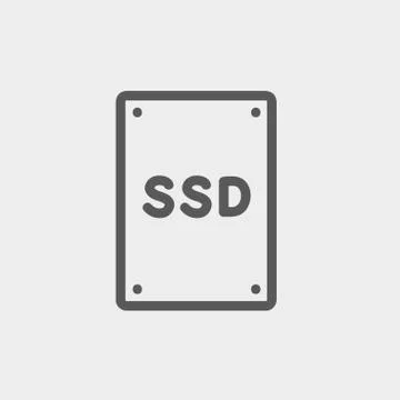 SSD Solid state drive thin line icon Stockillustratie