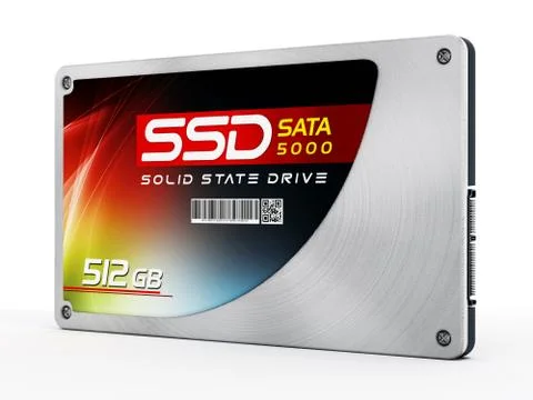 SSD Solid state drives isolated on white background Illustrazione stock