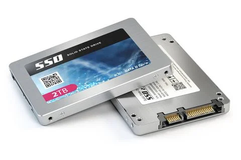 SSD state solid drives disks isolated on white background. SSD state solid... 스톡 사진