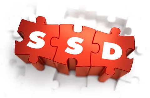 SSD - Text on Red Puzzles Illustrazione stock