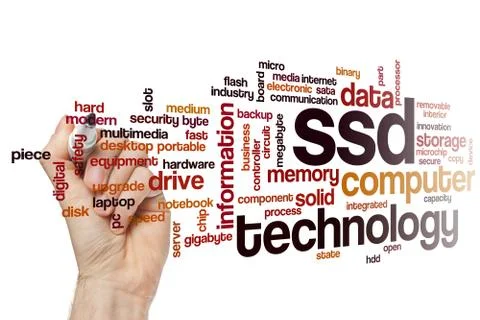 SSD word cloud concept Stock Illustration