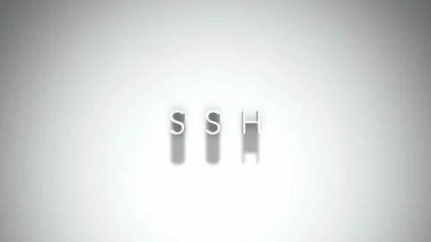 Ssh 3D title animation with shadows on a white background Stock Footage 297023244