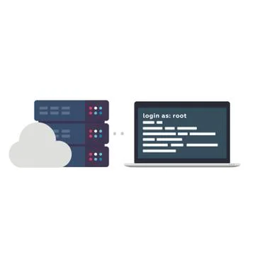 SSH Access to a Server Stock Illustration