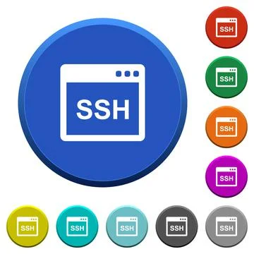 SSH client application beveled buttons Stock Illustration