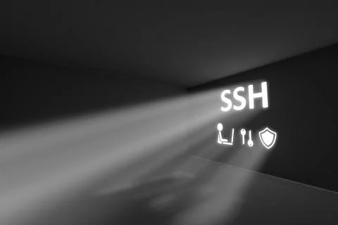 SSH rays volume light concept 3d illustration Stock Illustration
