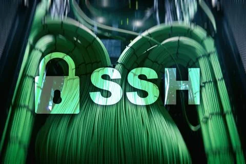 SSH, Secure Shell protocol and software. Data protection, internet and teleco 스톡 일러스트