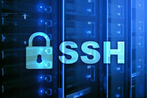 SSH, Secure Shell protocol and software. Data protection, internet and teleco Stock Illustration