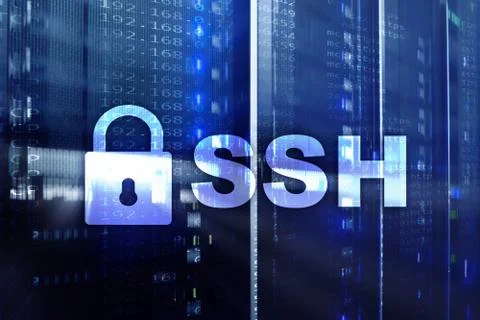 SSH, Secure Shell protocol and software. Data protection, internet and teleco Stock Photos