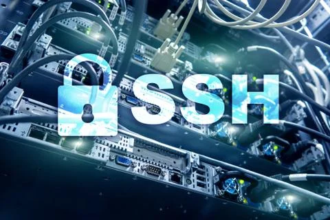 SSH, Secure Shell protocol and software. Data protection, internet and teleco Stock Photos