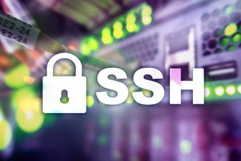 SSH, Secure Shell protocol and software. Data protection, internet and teleco Stock Photos