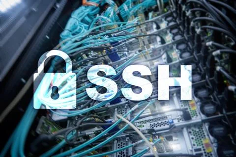 SSH, Secure Shell protocol and software. Data protection, internet and teleco Stock Photos