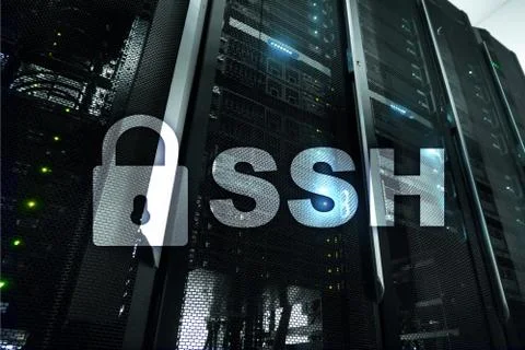 SSH, Secure Shell protocol and software. Data protection, internet and teleco Stock Photos