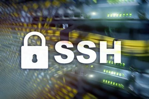 SSH, Secure Shell protocol and software. Data protection, internet and teleco Stock Photos