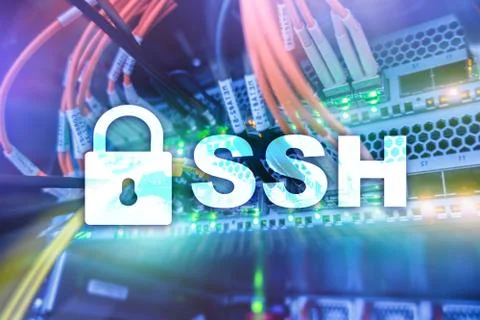 SSH, Secure Shell protocol and software. Data protection, internet and teleco Stock Photos