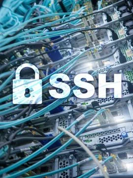 SSH, Secure Shell protocol and software. Data protection, internet and teleco Stock Photos