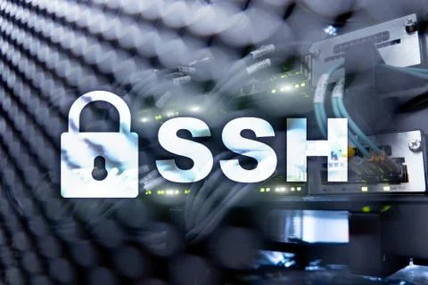 SSH, Secure Shell protocol and software. Data protection, internet and teleco Stock Photos