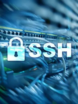 SSH, Secure Shell protocol and software. Data protection, internet and teleco Stock Photos