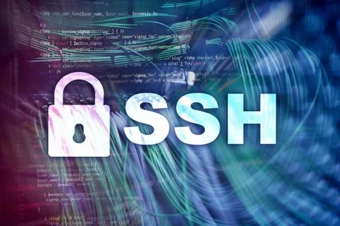 SSH, Secure Shell protocol and software. Data protection, internet and teleco Stock Photos