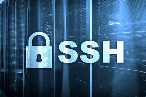 SSH, Secure Shell protocol and software. Data protection, internet and teleco Stock Photos