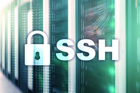 SSH, Secure Shell protocol and software. Data protection, internet and teleco Stock Photos