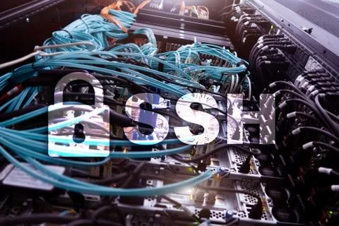 SSH, Secure Shell protocol and software. Data protection, internet and teleco Stock Photos