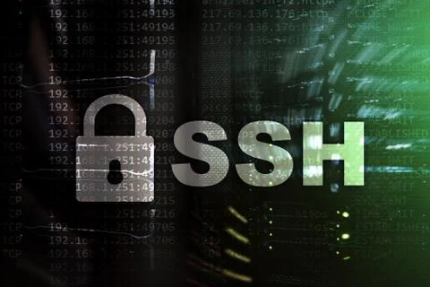 SSH, Secure Shell protocol and software. Data protection, internet and teleco Stock Photos