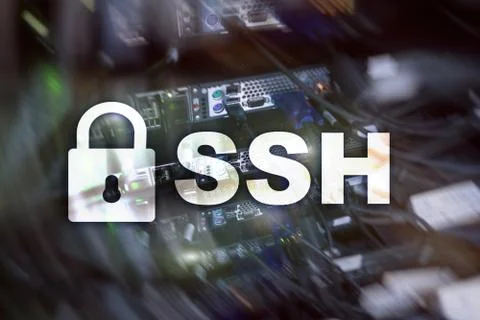 SSH, Secure Shell protocol and software. Data protection, internet and teleco Stock Photos