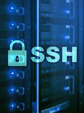 SSH, Secure Shell protocol and software. Data protection, internet and teleco Stock Photos