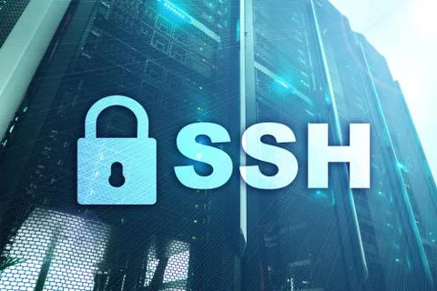 SSH, Secure Shell protocol and software. Data protection, internet and teleco Stock Photos