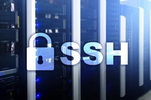 SSH, Secure Shell protocol and software. Data protection, internet and teleco Stock Photos