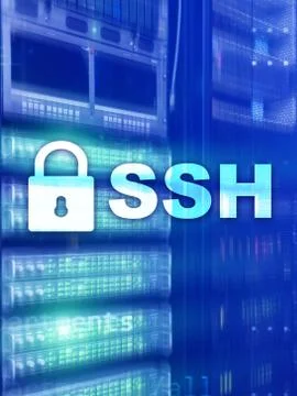 SSH, Secure Shell protocol and software. Data protection, internet and teleco Stock Photos