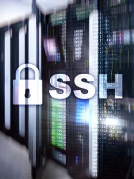 SSH, Secure Shell protocol and software. Data protection, internet and teleco Stock Photos