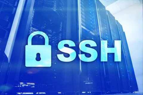SSH, Secure Shell protocol and software. Data protection, internet and teleco Stock Photos