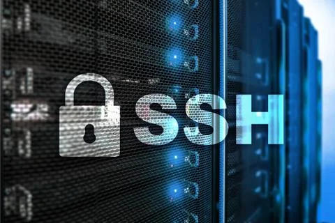 SSH, Secure Shell protocol and software. Data protection, internet and teleco Stock Photos