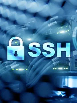 SSH, Secure Shell protocol and software. Data protection, internet and teleco Fotos de archivo