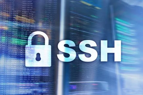SSH, Secure Shell protocol and software. Data protection, internet and teleco Stock Photos
