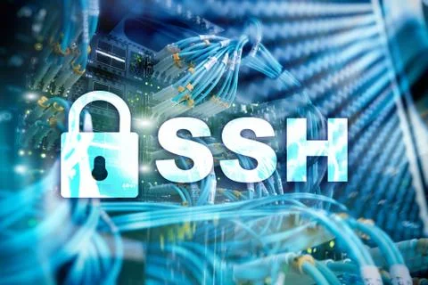 SSH, Secure Shell protocol and software. Data protection, internet and teleco Stock Photos