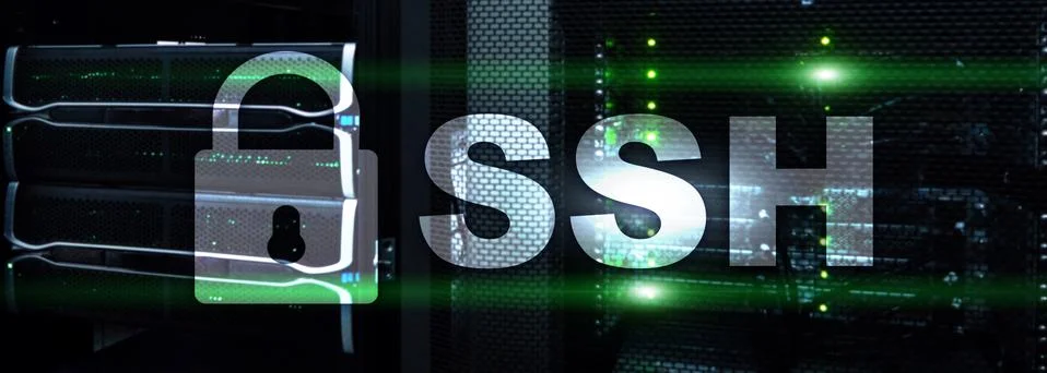 SSH, Secure Shell protocol and software. Data protection, internet and teleco Stock Photos