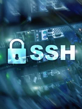 SSH, Secure Shell protocol and software. Data protection, internet and teleco Fotos de archivo