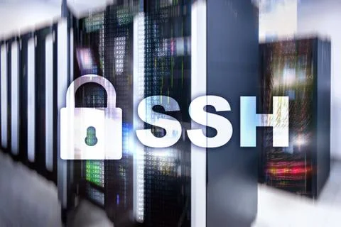 SSH, Secure Shell protocol and software. Data protection, internet and teleco Stock Photos