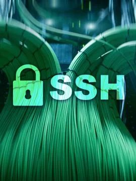 SSH, Secure Shell protocol and software. Data protection, internet and teleco Fotos de archivo