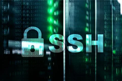 SSH, Secure Shell protocol and software. Data protection, internet and teleco Fotos de archivo