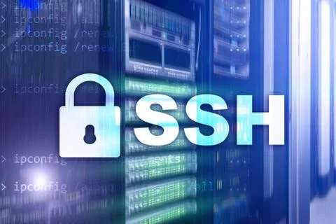 SSH, Secure Shell protocol and software. Data protection, internet and Stock Photos