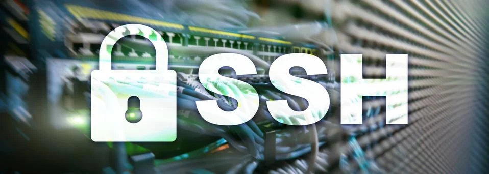 SSH, Secure Shell protocol and software. Data protection, internet and Stock Photos