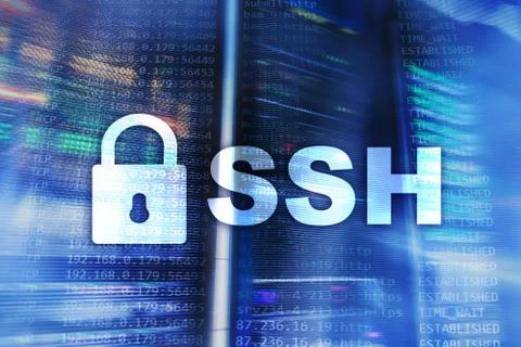 SSH, Secure Shell protocol and software. Data protection, internet and Fotos de archivo