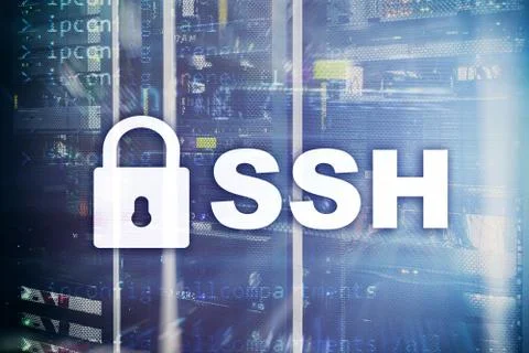 SSH, Secure Shell protocol and software. Data protection, internet and Stock Photos