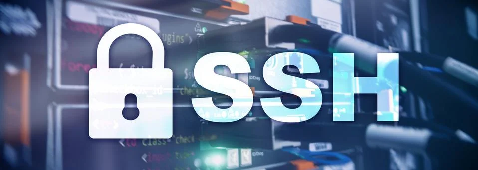 SSH, Secure Shell protocol and software. Data protection, internet and Fotos de archivo