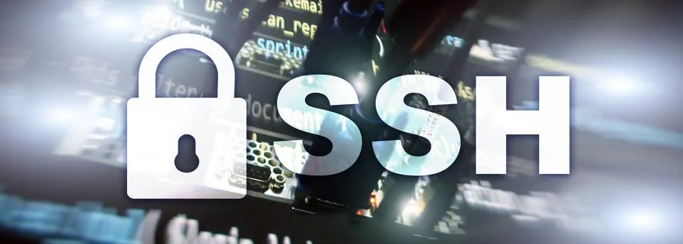 SSH, Secure Shell protocol and software. Data protection, internet and Fotos de archivo